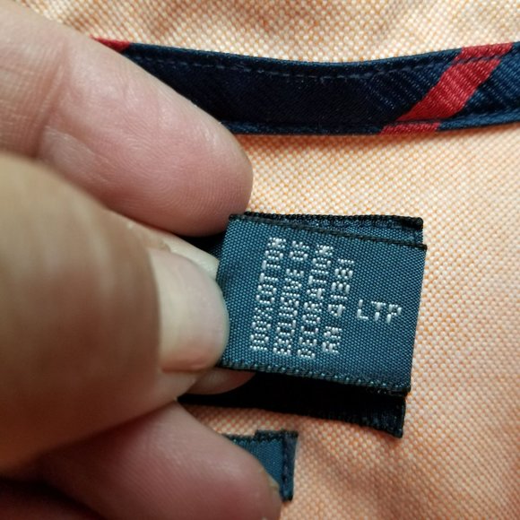 Ralph Lauren Shirt Mens XXL Orange 100% Cotton Long Sleeve Button Up Color Logo - Picture 7 of 14